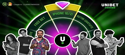 1 iPhone 16 zilnic și alte premii garantate în cadrul campaniei Spin 'n' Win de la Unibet